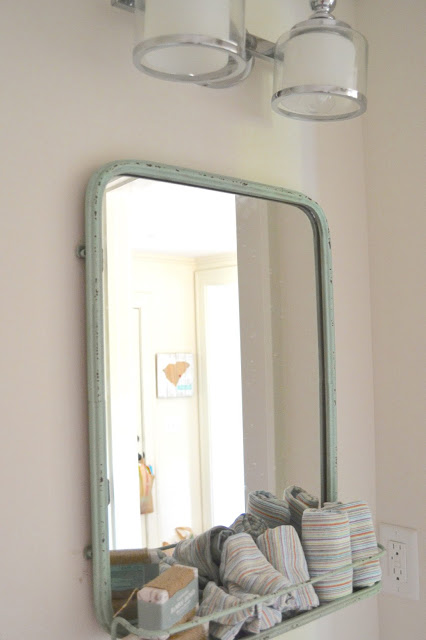 rustic mirror, antique mirror, chippy paint