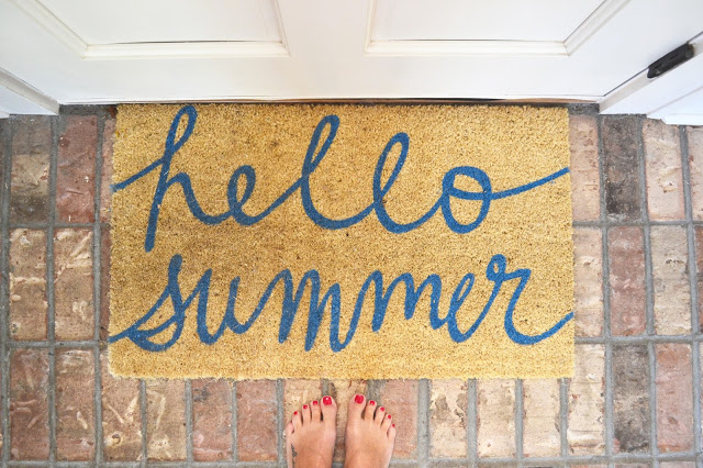 summer doormat, summer, hello summer