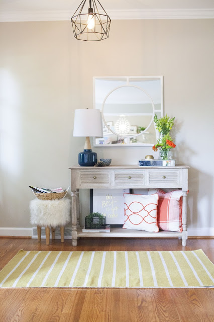 entryway, mirrored tray, trendy
