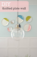DIY, hack, thrifted, paint, plates, plate wall, color blocking, decor