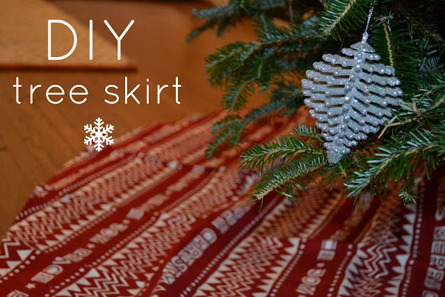 DIY, no sew, christmas tree skirt, holiday, holiday decor